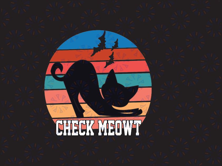 Check Meowt SVG Cut File, Cat svg, halloween cat svg, Funny Halloween Black Cat SVG, Dxf Eps Png Digital Download