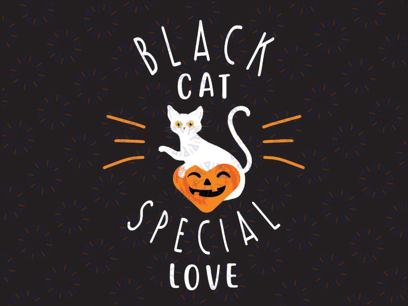 Love Cats SVG Clipart, Black Cat Special Love svg, halloween cat svg, Funny Halloween Black Cat SVG, Dxf Eps Png Digital Download