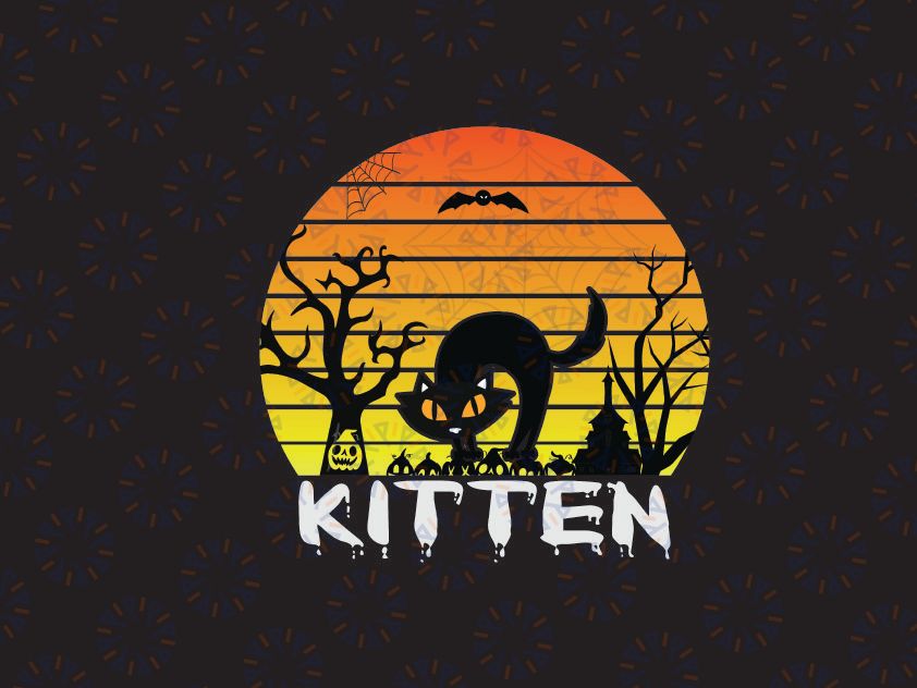 Cute Black Cat SVG, Kitten Svg, halloween cat svg, Funny Halloween Black Cat SVG, Dxf Eps Png Digital Download
