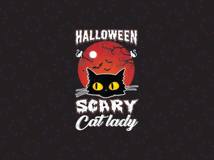 Halloween Scary Cat Lady Svg, halloween cat svg, Funny Halloween Black Cat SVG, Dxf Eps Png Digital Download