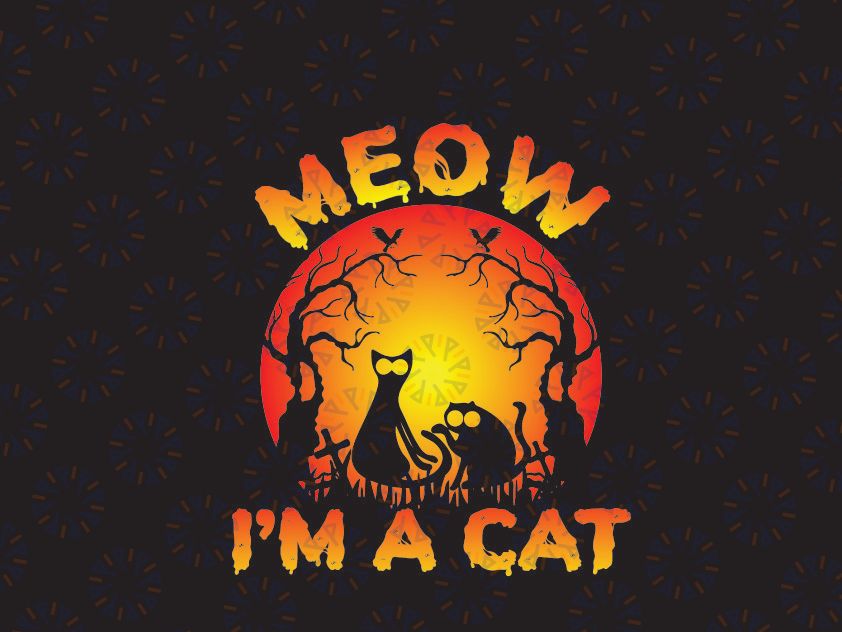 Black Cat Halloween Png, I'm A Cat Png, Horror Character PNG, Funny Cat Png, Halloween Png