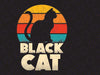 Black Cat Retro Style Vintage Sunset Evergreen SVG PNG Sunrise Background Red Yellow Orange Clipart Digital Instant Download