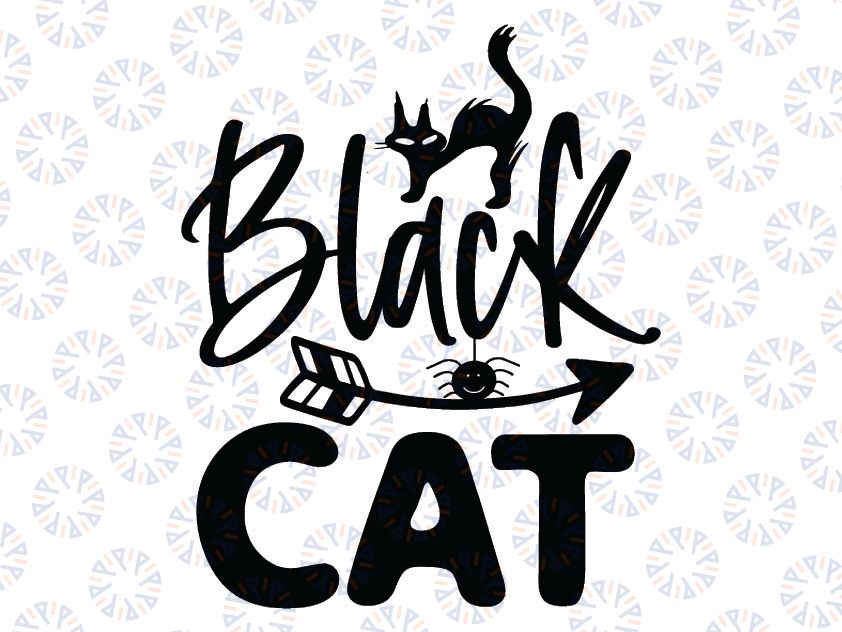 Halloween Black Cat Svg, Black Cat Svg, Cat Svg, Halloween Svg, Spider Black Cat Svg, Silhouette, Vector Clipart, Cuttable