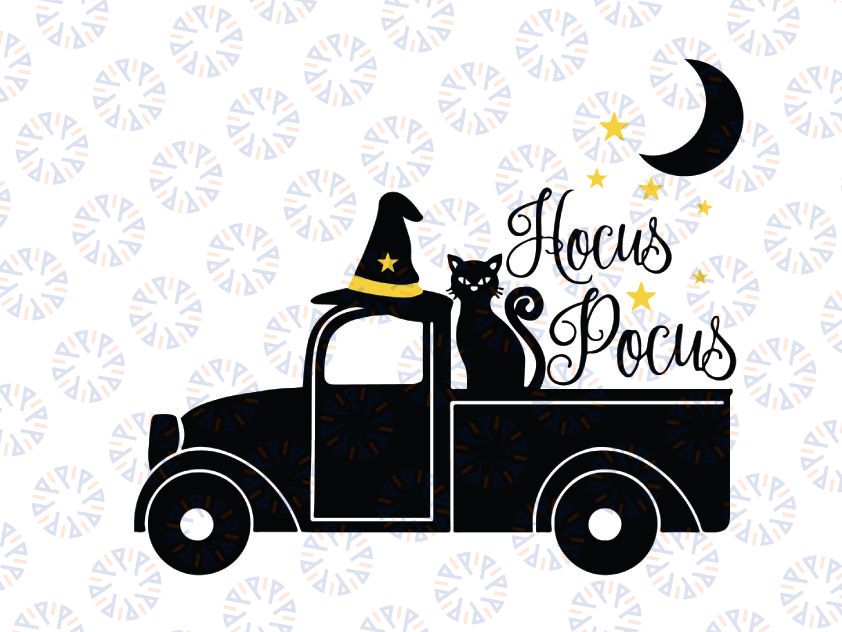 Hocus Pocus SVG / Black Cat svg / Sanderson sisters svg / Halloween Truck svg / Cricut, Silhouette, cut files, instant download