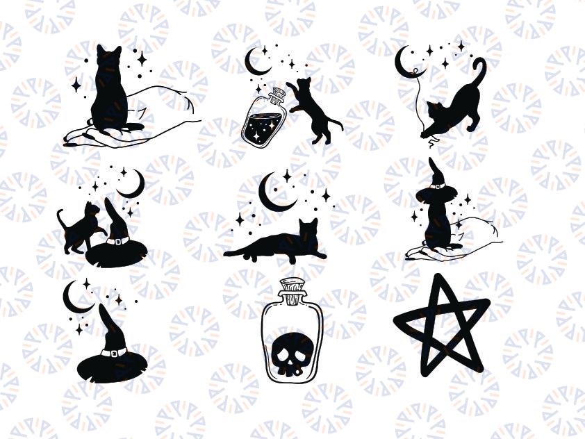 Cat bundle svg, png, Scary cat bundle svg, png, Halloween svg, png, digital, cut, cricut, silhouette, Instant download svg, png