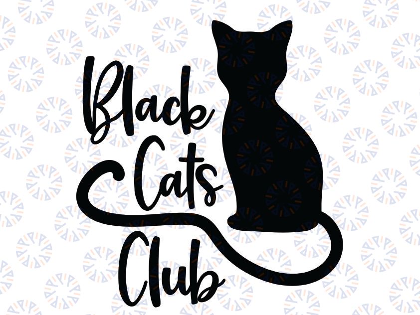 Black Cat Club SVG PNG JPG || Digital Download Cut File || Halloween Svg, Witch Svg, Funny Halloween Svg, Cat Svg, Hocus-Pocus Svg