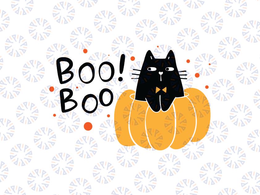 Boo Cat svg, halloween cat svg, Funny Halloween Black Cat SVG, Dxf Eps Png Digital Download