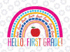 Hello First Grade Rainbow Svg, Back to School Teacher Kids Svg, First Day of School Png, 1st Grade Student Png Svg Cricut