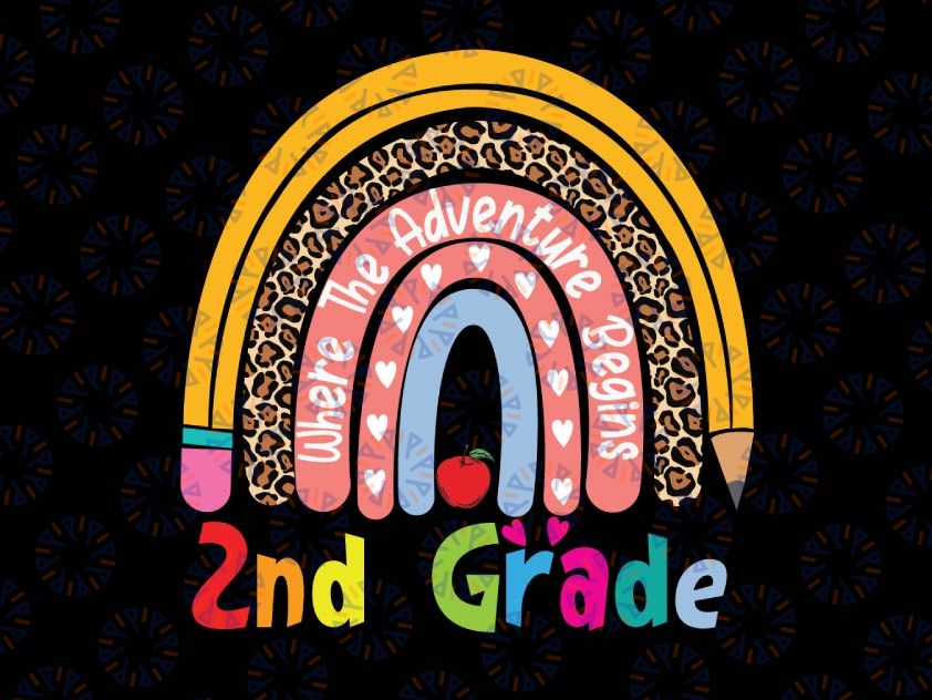 2nd Grade Where the Adventure Begins Png, 2nd Grade Png, Back to School Png, First Day of School Png, Sublimation