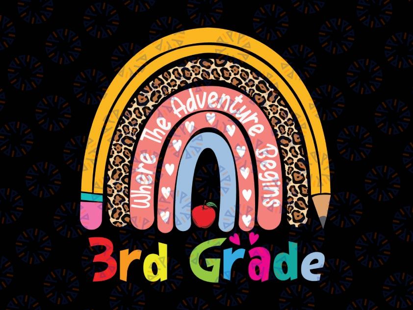 3rd Grade Where the Adventure Begins Png, 3rd Grade Png, Back to School Png, First Day of School Png, Sublimation
