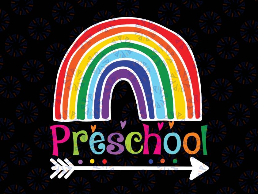 Preschool Svg, Preschool Rainbow Svg, Back to School Svg, Digital Download Cricut Silhouette Cut File