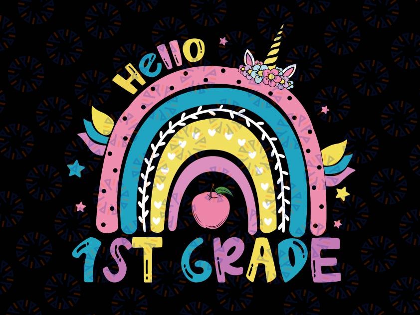 First Day of School Svg, Back To School Svg, 1st Grade Student Svg, First Grade Svg Cut File, Silhouette