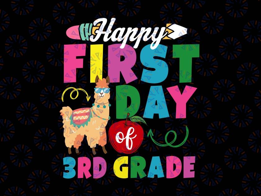 Happy First Day Of  3rd Grade svg, Third Grade svg, School svg, Back to School svg, 3rd Grade svg, dxf, Print Cut File, Cricut, Silhouette