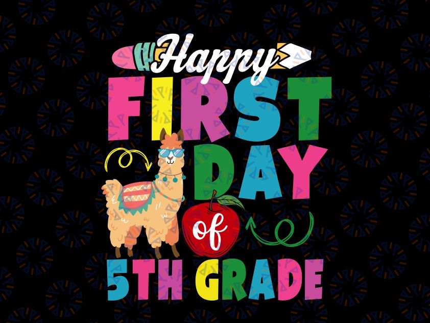 Happy First Day Of  5th Grade svg, Fifth Grade svg, School svg, Back to School svg, 5th Grade svg, dxf, Print Cut File, Cricut, Silhouette