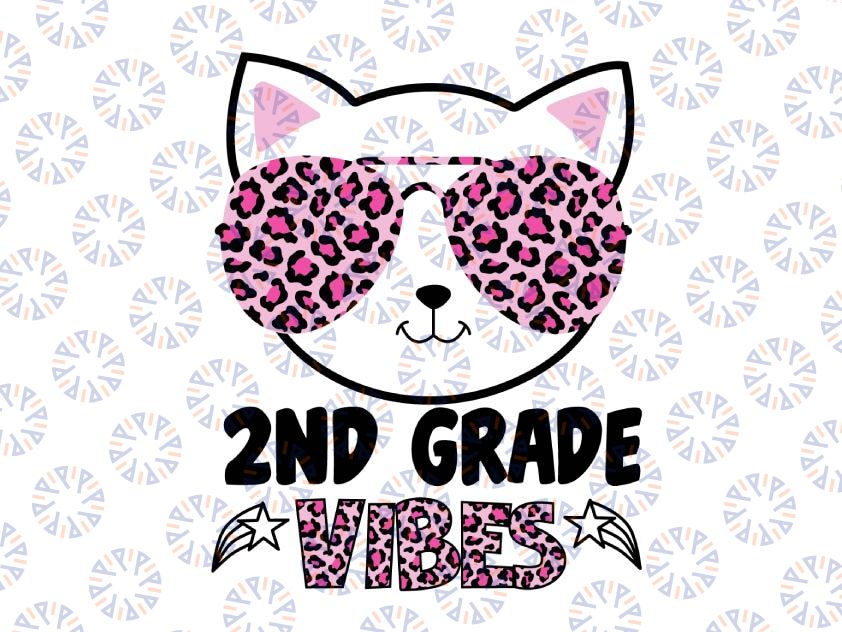 2nd Grade Vibes Png, Back To School Cat Kitty Leopard Png, First day of School Png