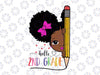 Hello 2nd Grade Svg, Afro Black Girls Kids Back to School Svg, Cute black African American kids Svg, clipart