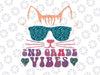 Back To School Png, 2nd Grade Vibes Leopard Tie Dye Png, Cat Girl Eyes Png, Back To School Cat Kitty Leopard Png