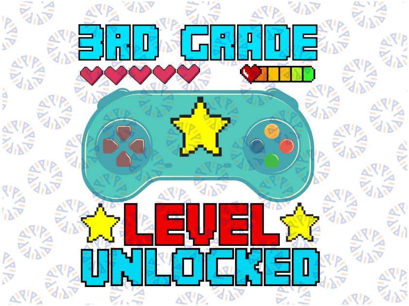 3rd Grade Level Unlocked Svg Back To School Gamer Svg, 3rd GradeGamepad Svg, Third Grade Svg, Cut file