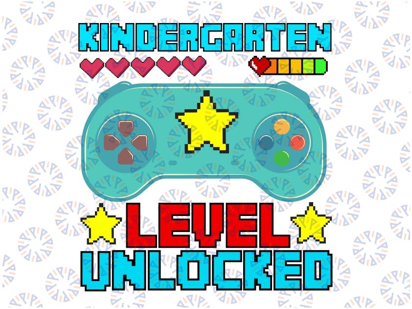 Kindergarten Level Unlocked Gamepad Svg, Kindergarten Svg, Back To School Svg, Png, Cut file, Cricut