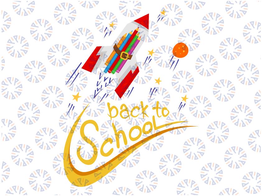Back to School Rocket Colored Pencils PNG- Back to School png- Back to School - Outer Space