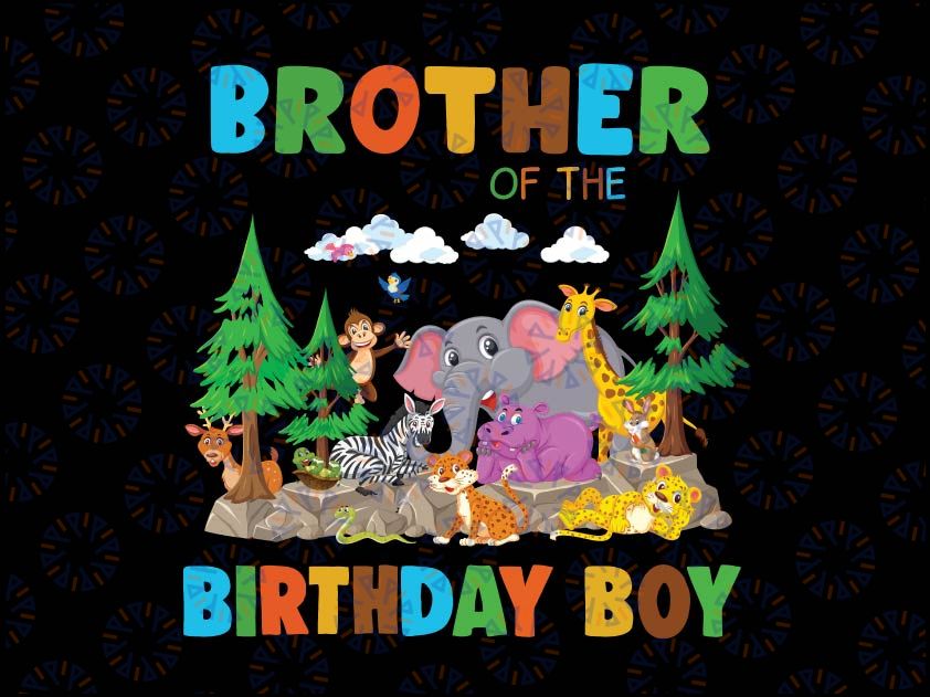 Personalized Brother Of The Birthday Png, Safari Animals Birthday Family Png, Zoo Family Birthday Party, Family Matching Birthday Party Png, Birthday Boy/Girl