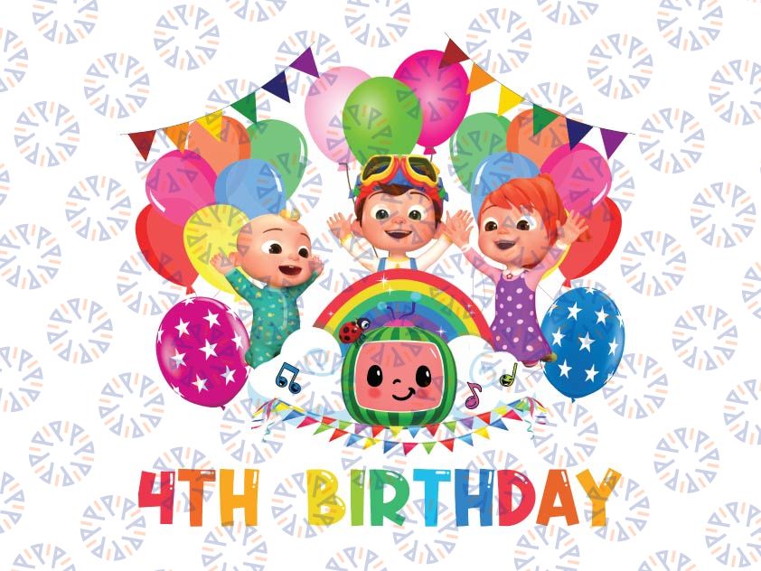 4th Cocomelon Birthday Boy Png, Cocomelon Age Png, Cocomelon Sublimation, Cocomelon Png