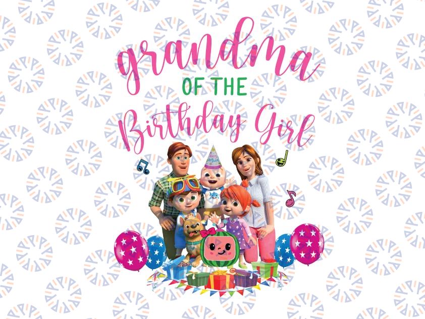 Grandma Of The Birthday Girl Cocomelon Family Birthday Girl Png, Cocomelon Birthday Family Matching Png, Cocomelon Kids Shirt, Birthday Girl Png