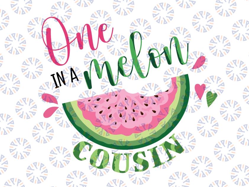 One in a Melon Cousin First Birthday Png, Pink Watermelon Party Png, Family Png, Family Birthday Png, One In A Melon Png