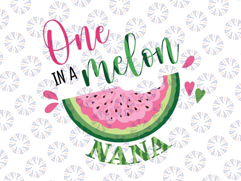 One in a Melon Nana First Birthday Png, Pink Watermelon Party Png, Family Png, Family Birthday Png, One In A Melon Png