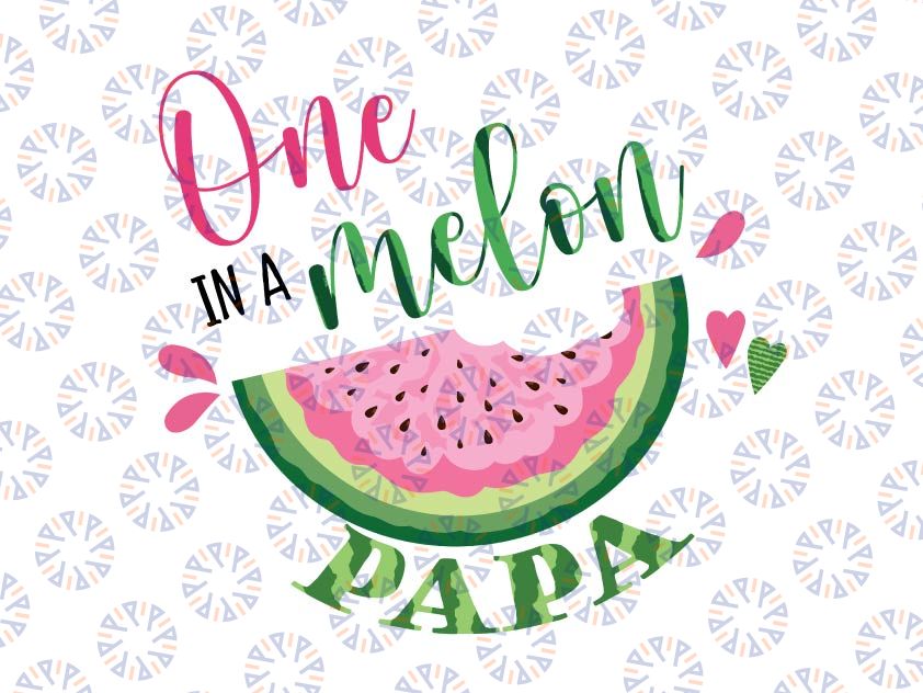 One in a Melon Papa First Birthday Png, Pink Watermelon Party Png, Family Png, Family Birthday Png, One In A Melon Png