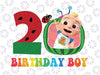 Cocomelon 2nd Birthday Boy Png, Cocomelon PNG , Baby Kids Png, Watermelon Birthday Number Png