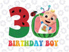 Cocomelon 3rd Birthday Boy Png, Cocomelon PNG, Baby Kids Png, Watermelon Birthday Number Png