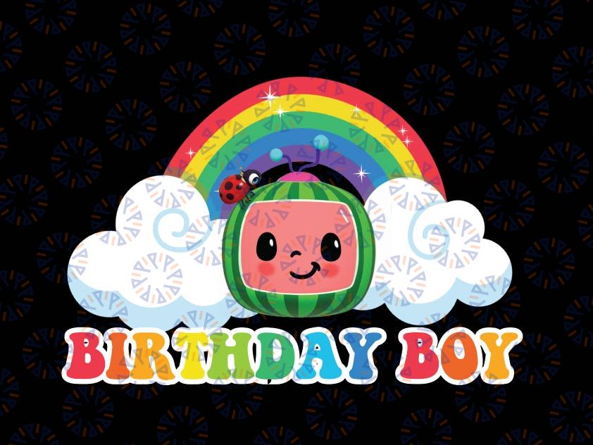 Cocomelon Birthday Boy Png, Cocomelon PNG, Baby Kids Png, Watermelon Birthday Number Png