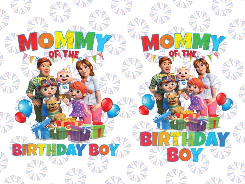 Cocomelon Mommy Of The Birthday Boy Png, Cocomelon Family Png, Cocomelon Party Family matching Png, Family Cocomelon