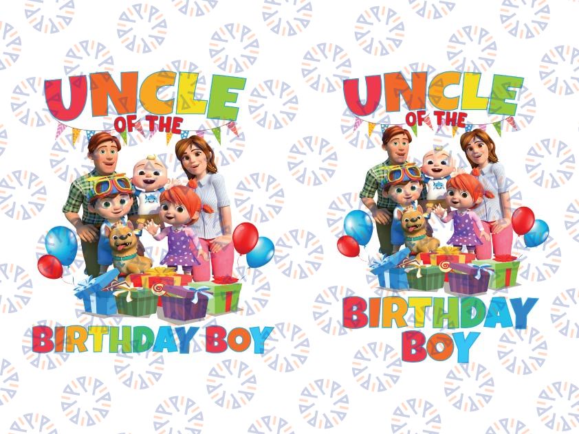 Cocomelon Uncle Of The Birthday Boy Png, Cocomelon Family Png, Cocomelon Party Family matching Png, Family Cocomelon