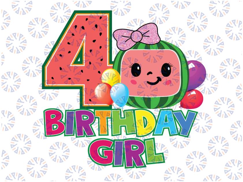 Cocomelon Birthday Girl Png, Cocomelon Age 4th Png, Bundle Cocomelon Sublimation, Cocomelon Png
