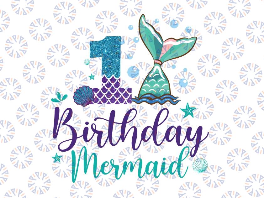 Birthday Mermaid 1st Png, Mermaid Birthday Png, Mermaid Tail Png, Birthday Girl Png, Mermaid Numbers Png, Birthday png
