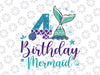 Birthday Mermaid 4th Png, Mermaid Birthday Png, Mermaid Tail Png, Birthday Girl Png, Mermaid Numbers Png, Birthday png