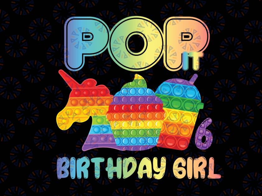 Pop It Birthday Number Png, Pop It Birthday Girl Png, Numbers 1 - 9 Birthday Girl Png, Pop It Png, Pop It Unicorn Png