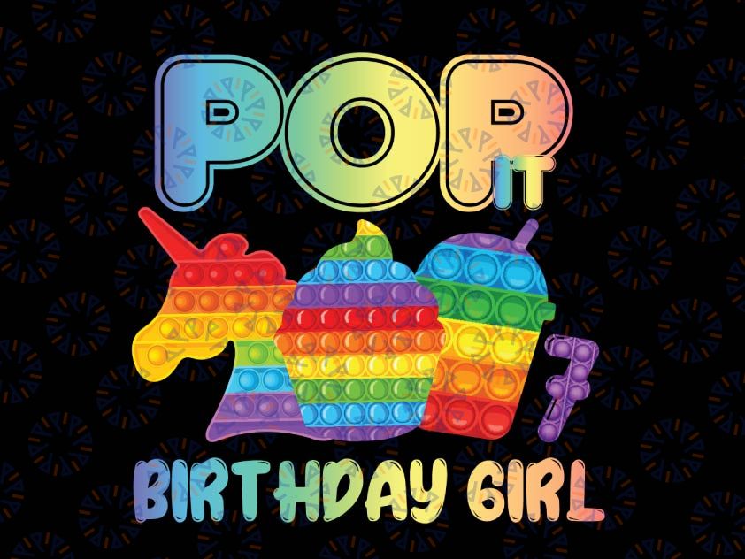 Pop It Birthday Number Png, Pop It Birthday Girl Png, Numbers 1 - 9 Birthday Girl Png, Pop It Png, Pop It Unicorn Png