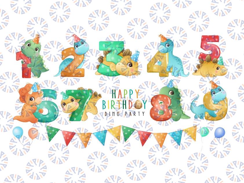Dinosaur T rex Numbers Png, Dinosaur Theme Birthday Party, T-rex Dinosaur Birthday numbers 1-9