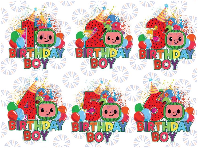 Cocomelon Birthday Boy Png, Cocomelon Age 1st 2nd 3rd 4th Png, Bundle Cocomelon Sublimation, Cocomelon Png