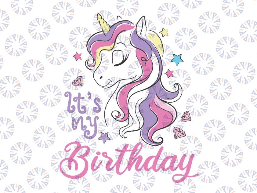 Birthday girl Png, Unicorn Png, It's My Birthday Png, Unicorn Bithday Png, png, Instant Download