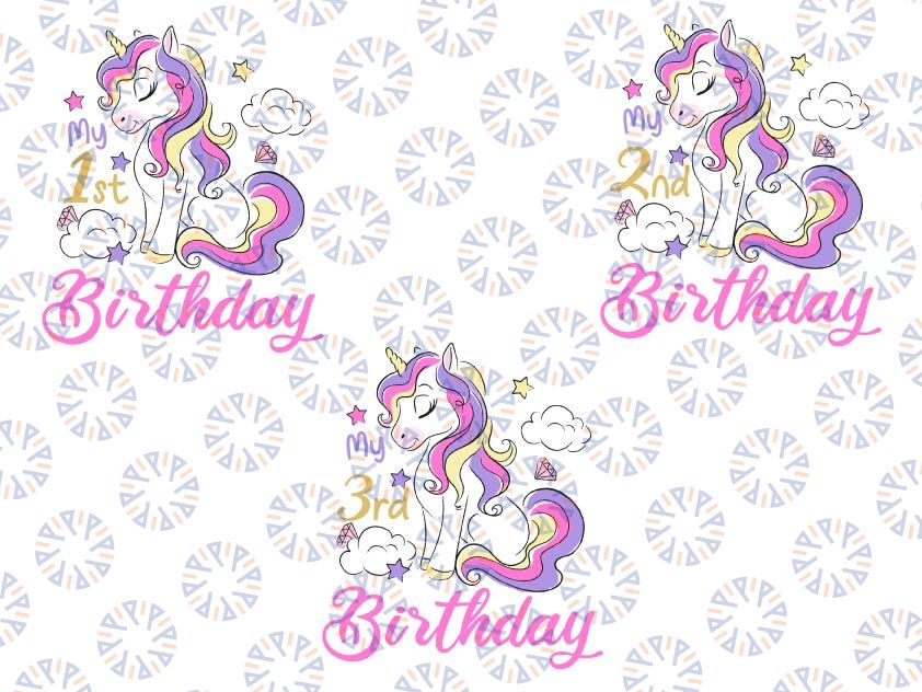 My 1st Birthday Png, First Bday Png, Second Bday Png, 3rd Birthday Unicorn , Unicorn Birthday Girl Png, Unicorn Birthday Shirt Png Printable