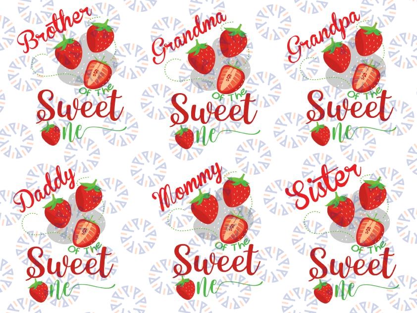 First Birthday Family Strawberry Bundle Svg, Birthday Mommy Daddy, Baby First Birthday Party Svg Png, Strawberry One svg, Berry Sweet Birthday Girl SVG, Birthday Family Svg