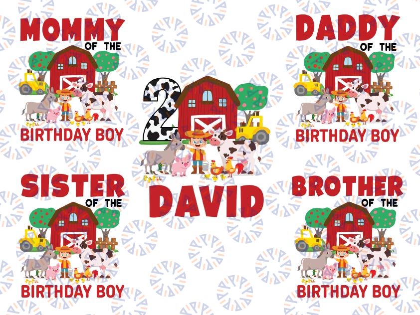 Personalized Barn birthday Boy Png, Farm birthday Png, Tractor birthday Png, Farm Birthday Printable Family, Country birthday Png
