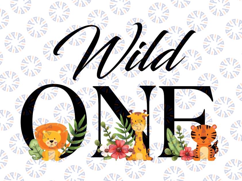 Wild One Baby Safari Animals PNG, Baby Animals Sublimation Design, 1st birthday Png, First birthday design, Wild one birthday Png, Instant Digital Download