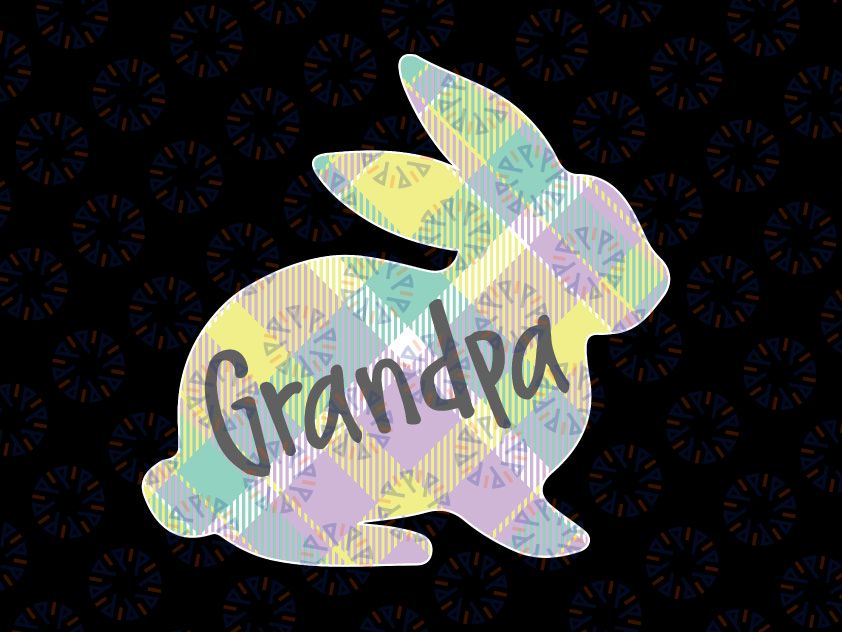 Grandpa Bunny Rabbit Pastel Plaid Png, Grandfather Easter Png, Easter Png, Grandpa Bunny Png, Easter Bunny Png, Gift For Grandpa, Easter Gift