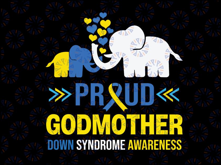 Proud Godmother Down Syndrome Awareness Svg, Blue Yellow Ribbon Svg, Down Syndrome Awareness Svg, The Lucky Few Svg, Png, Files For Cricut