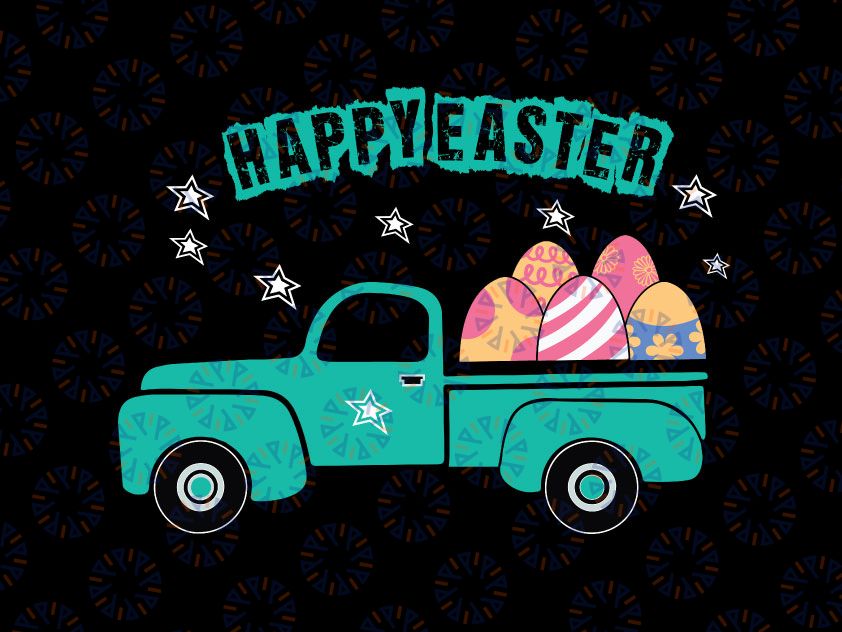 Happy Easter Truck Bunny Eggs Png, Kids Easter Truck Png, Bunny Truck Png, Easter Kids Png, Easter Png, Truck Kids Png, Happy Easter Png